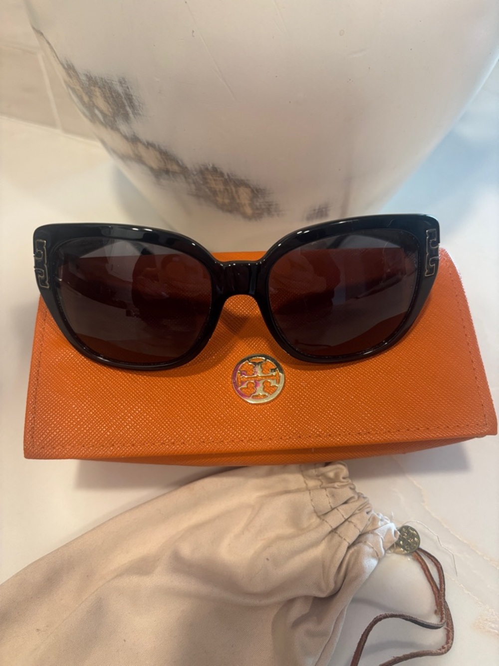 Tory Burch Black Sunglasses with Brown Lenses